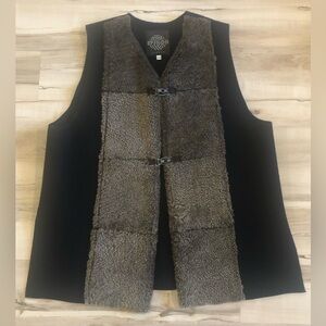 Vintage Epsilon Canada 100% Sheepskin Wool Vest with Clasps